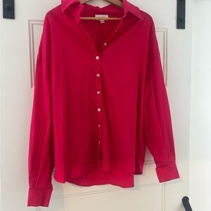 Vibrant Fushia pink Button-Up Shirt
